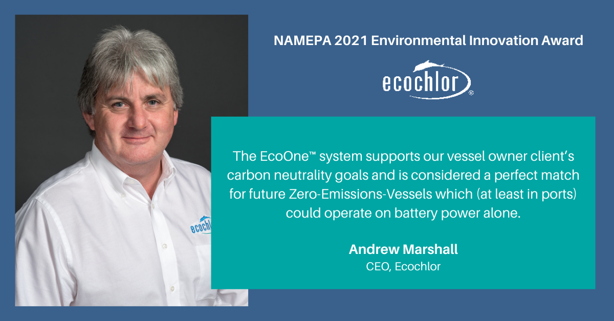Andrew Marshall accepts environmental award for Ecochlor